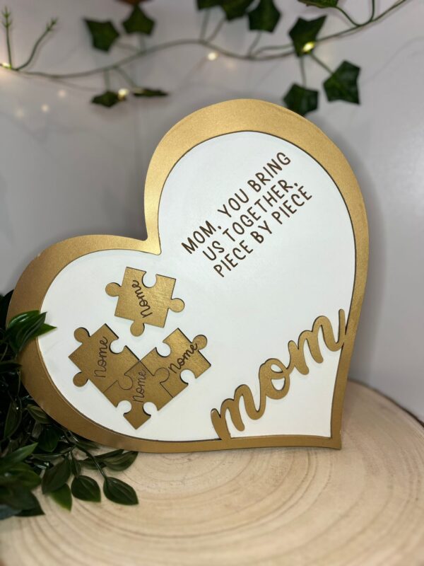 Coração Dia da Mãe em MDF Lacado Personalizado