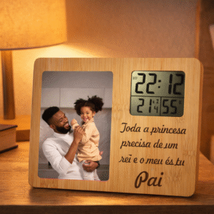 Estação Meteorológica Porta-Retratos em Bambu – O Presente Ideal para o Dia do Pai!