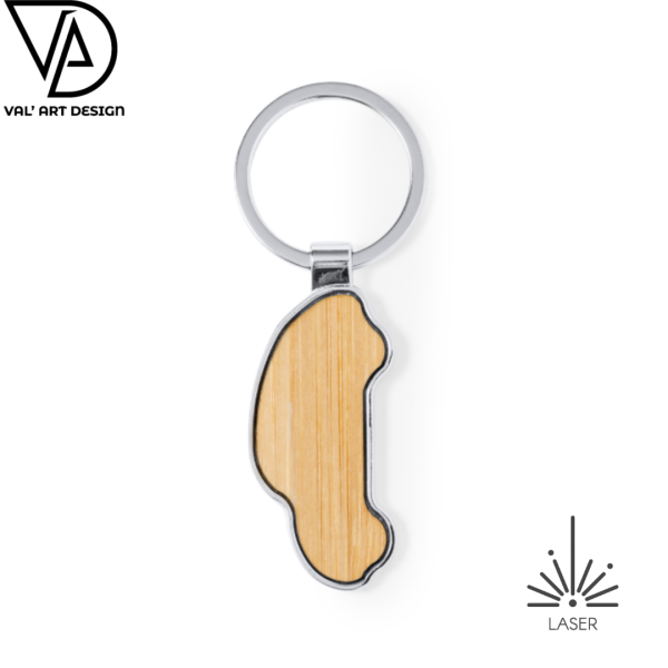 Porta-chaves metal e bamboo Carro revenda