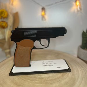 Troféu Arma Tiro ao Alvo Personalizado em MDF