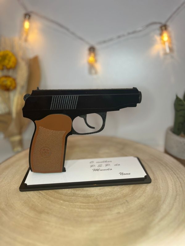 Troféu Arma Tiro ao Alvo Personalizado em MDF
