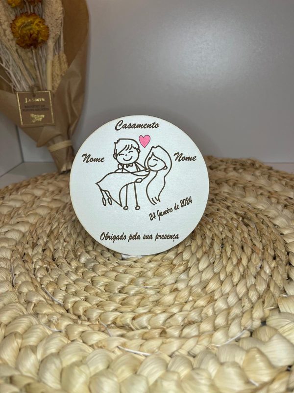 Íman Personalizável de Lembrança de Casamento – Amor que Fica para Sempre