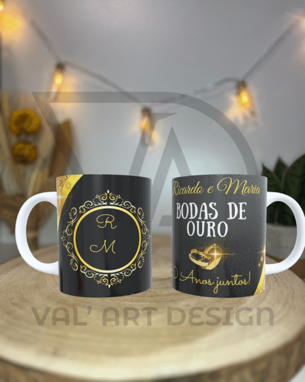 💍✨ Caneca Personalizada – Bodas de Ouro ✨💍