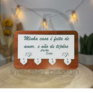 Chaveiro Personalizado "Minha Casa é Feita de Amor"