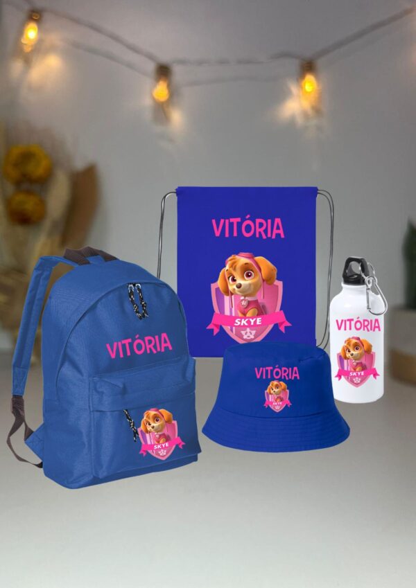 Kit Escolar Personalizado para a Pré-Escola – Mochila, Panamá, Garrafa e Saco - Image 5