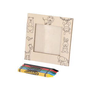 Moldura em Madeira natural com foto de 7,5 x 7,5cm revenda