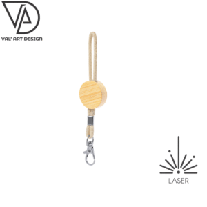 Porta-chaves com corda de algodão e madeira revenda