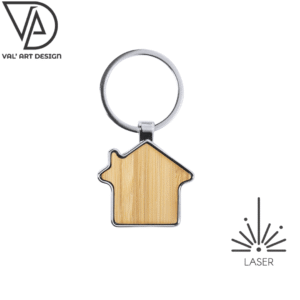 Porta-chaves em forma de casa com metal e madeira revenda