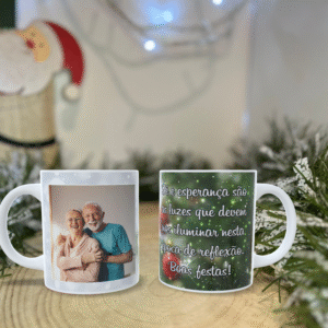 🎅 Caneca Personalizada de Natal – “Fé, Esperança e Boas Festas!”
