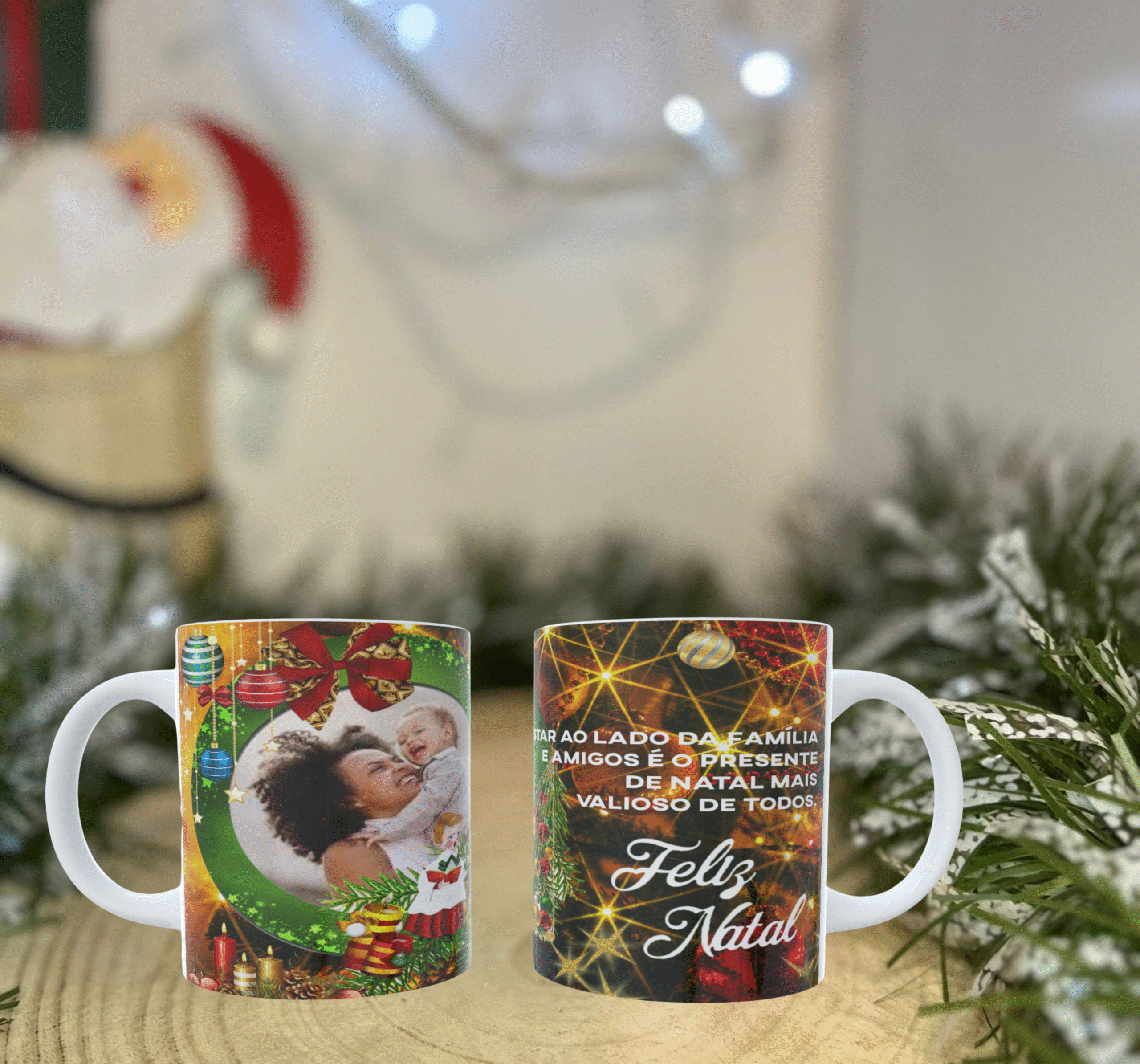 Caneca Personalizada de Natal com Fotografia e Mensagem – “O Presente Mais Valioso”