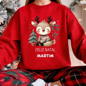 Sweatshirt Personalizada “Rena Fofinha – Feliz Natal com Nome”