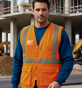 Colete Refletor (Bridge) Leve com Porta Crachá e Bolsos