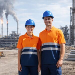 Polo Bicolor de Alta Visibilidade (Build) – Segurança e Conforto Profissional