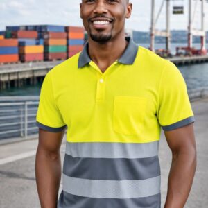 Polo Bicolor de Alta Visibilidade (Thurso) – Segurança e Conforto Profissional