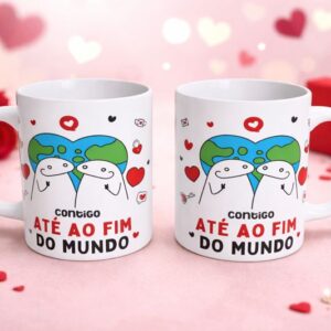 Caneca Romântica “Contigo Até ao Fim do Mundo”