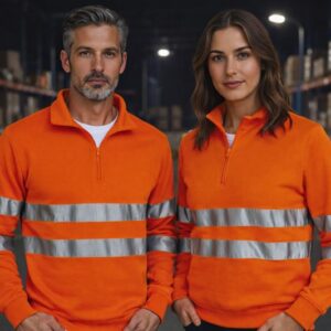 Sweatshirt (Road) de Alta Visibilidade com Meia Gola e Fecho