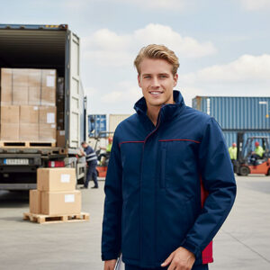 Parka THUNDER de Trabalho Impermeável Bicolor com Capuz Dobrável