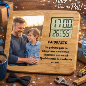 🌿 Moldura Estação Meteorológica Nature em Bambu - Especial Dia do Pai