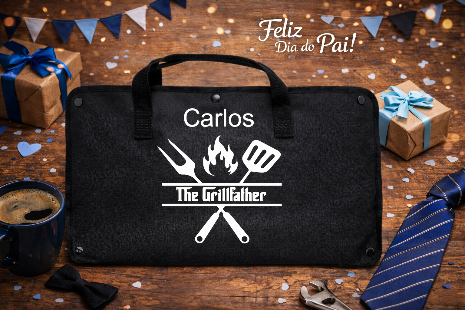 🔥 Set de Churrasco em Bambu e Aço Inoxidável