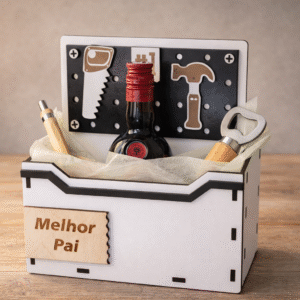 🧰💙 Caixa Presente “Melhor Pai” – Kit Ferramentas Decorativo
