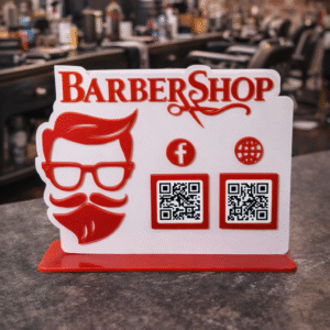 💈🔥 Placa QR Code Personalizada para Barbearia – Acrílico
