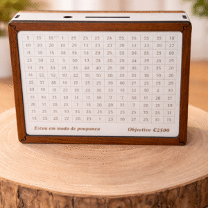 💰 Mealheiro Desafio 2.500€ – Caixa de Poupança em Madeira