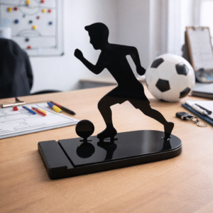Suporte para Telemóvel Futebol – Jogador em Ação | Design Moderno e Funcional