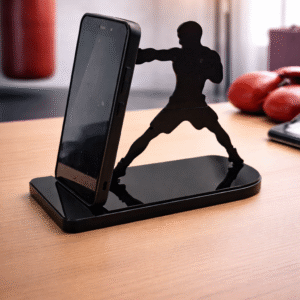 Suporte para Telemóvel Boxe – Lutador em Ação | Design Desportivo Premium